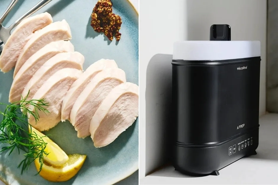 鶏むね肉とrecolteのキッチン家電